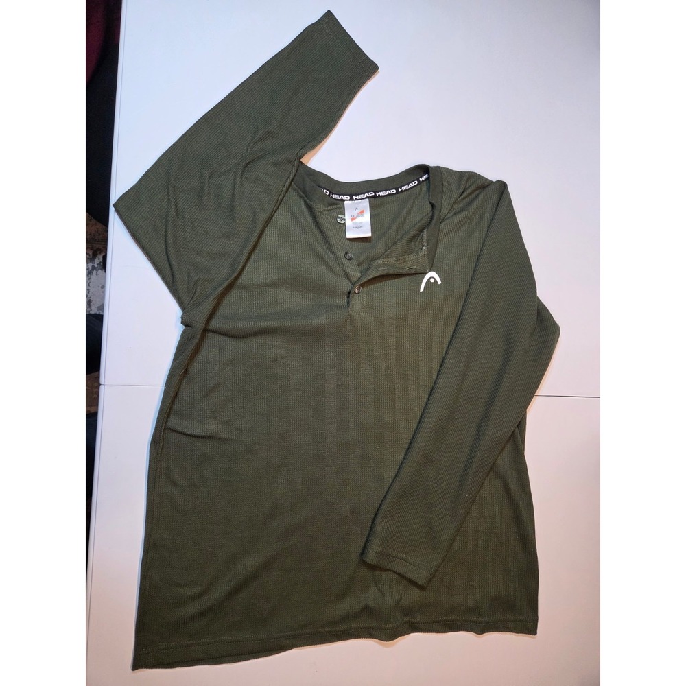 462 HEAD XXL Green Thermal Henley Long Sleeve Outdoor